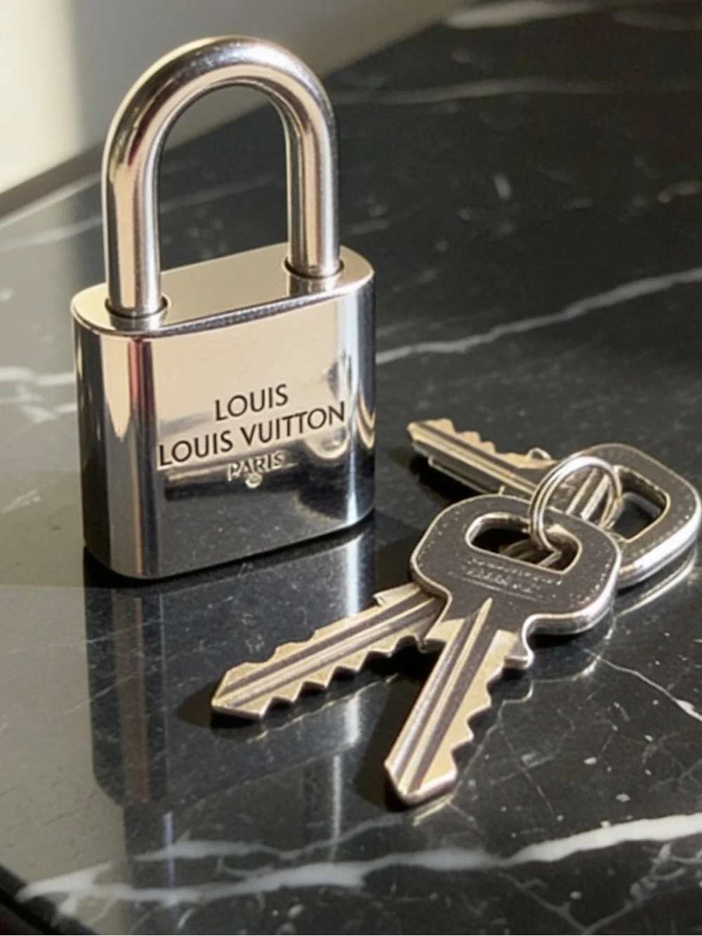 Authentic Louis Vuitton Silver Padlock #323 & 2 Working Keys